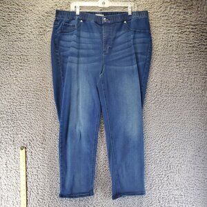 Catherines Jeans Womens 1X  18/20W Blue True Stretch Denim Straight
